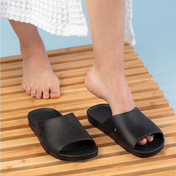 FEELGOODZ 7/8 Unisex Bonsai Sustainable Spa/Shower No-Slip Platform Slides - Picture 1 of 13